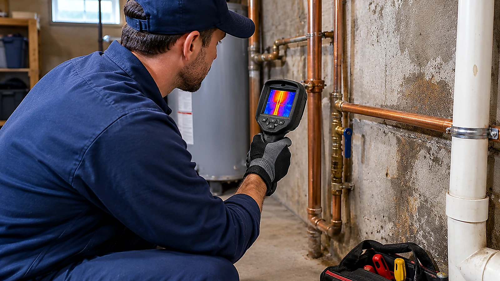 Illustrative plumbing photo for Slab Leak Repair